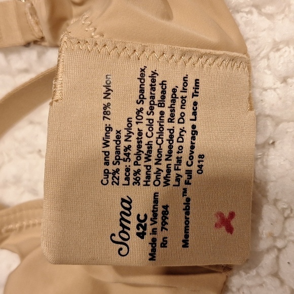 Q women's Soma plus size bra 42C.   NWT - Picture 4 of 6